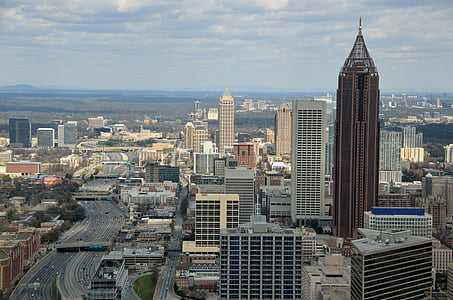 Atlanta, Gruzija, grad, krajolik, u centru grada, arhitektura, Gradski pejzaž