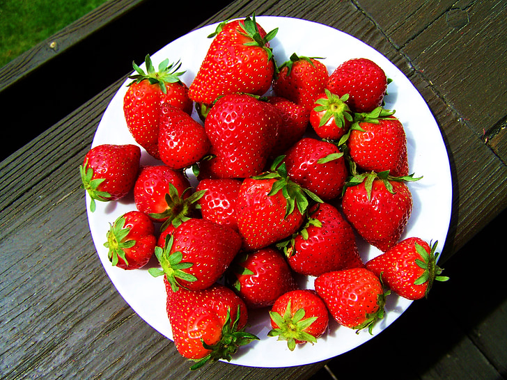 rød jordbær, frukt, mat