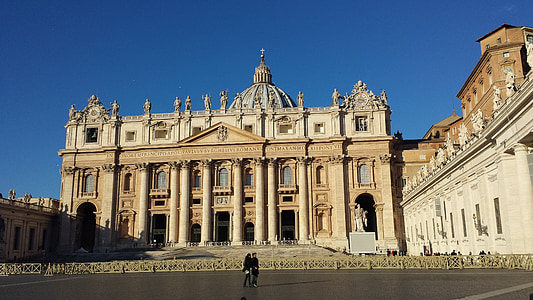 vatican, st peter's basilica, st peter's square, facade, rome