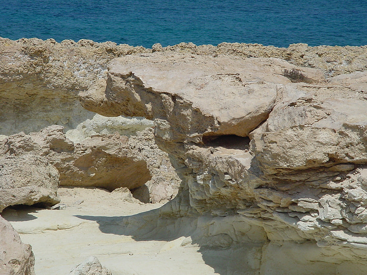 Cypr, skały, Morza Śródziemnego, Europy, Wybrzeże