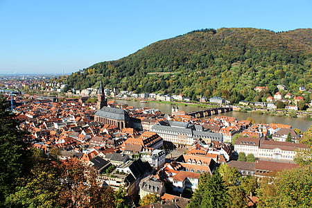Heidelberg, manzara, Almanya, seyahat, cazibe, nehir, tarihi