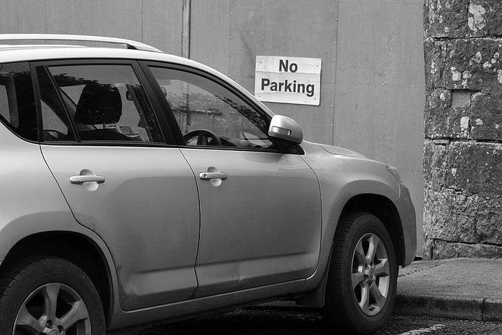 Zákaz parkovania, auto, zákaz, prevádzky, warnschild
