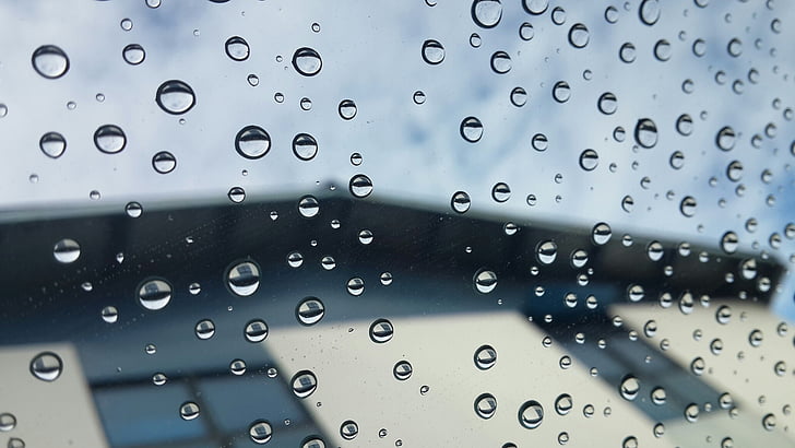 lietus, lietaus lašai, lietaus, sandėlio, priekinio stiklo, lašas, šlapiame kelyje
