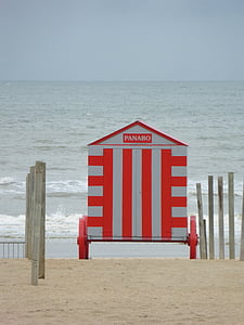 Costa, Bélgica, cabana de praia, mar, Flandres Ocidental, praia, areia