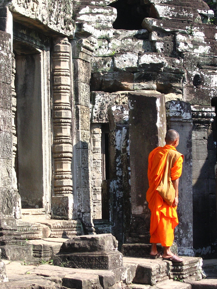 cambodia, monk, ankor wat