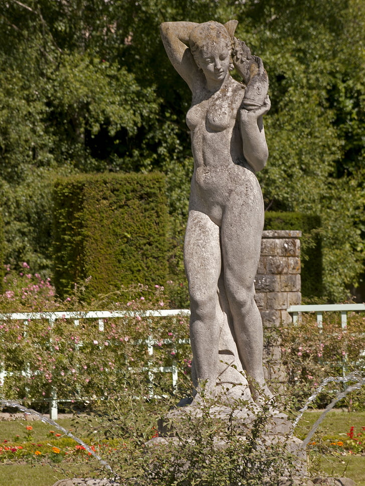 estátua, mulher, escultura, cidade, nudez, França, Bourges