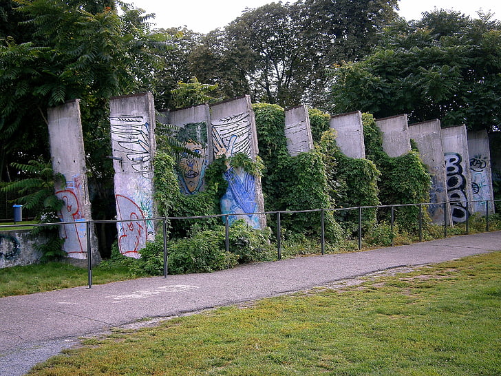 väggen, Berlin, delar av väggen, monumentet, målade, Berlinmuren, huvudstad