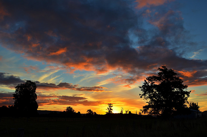 Sunset, maastik, Uus-Meremaa, taevas, pilve