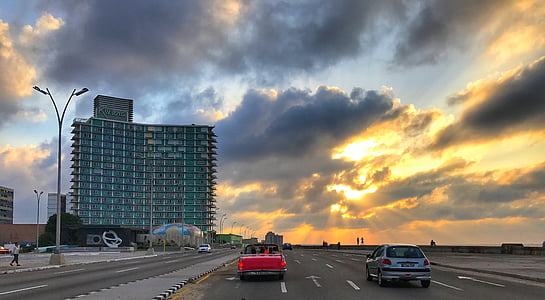Malecón havà, Costa, posta de sol