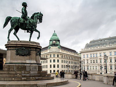 vienna, monument, statue, city, capital, equestrian statue