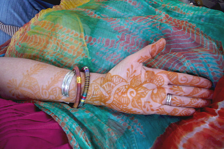 Henna, dekoráció, kultúra, design, indiai, virágos, minta