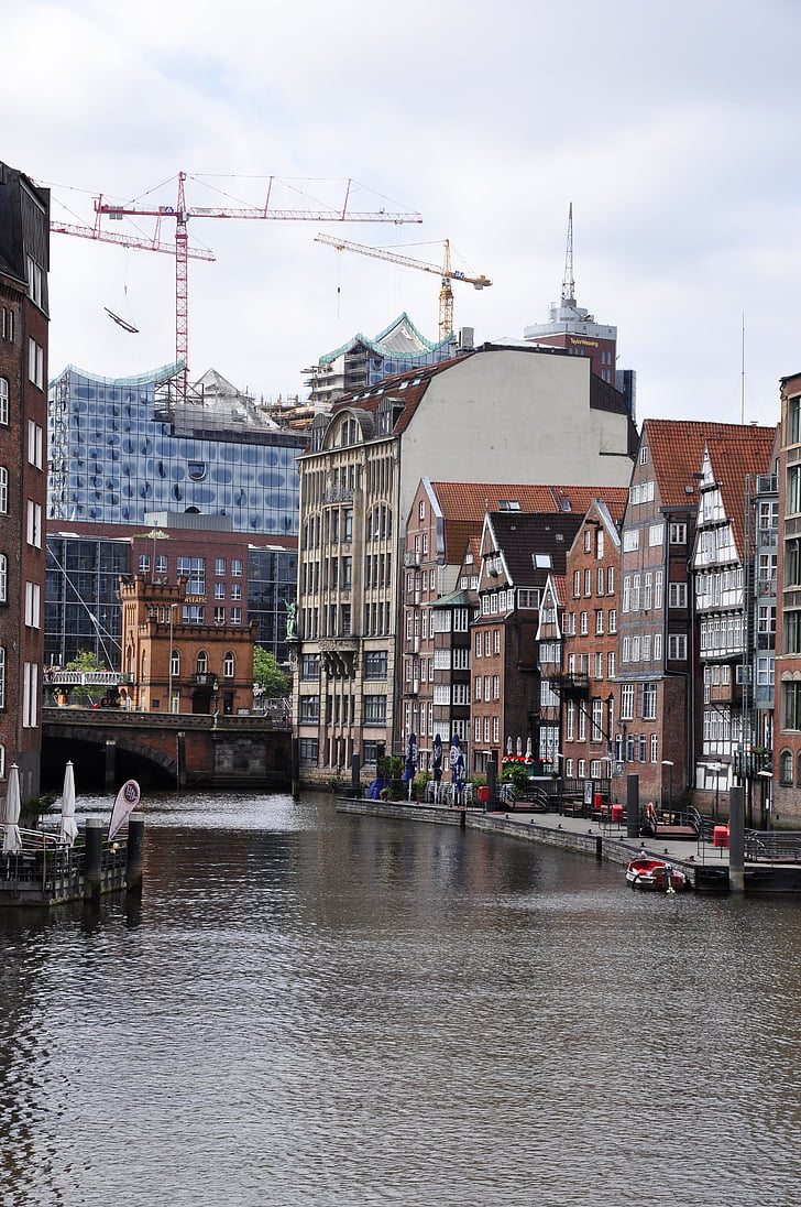 Hamburg, stad, water, Hamburg symphony, oude en nieuwe, Opera, orkest