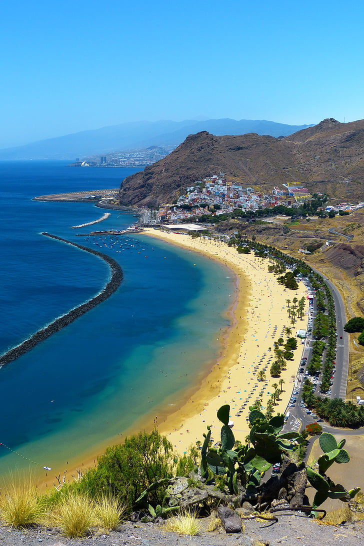 Teneriffa, Kanarieöarna, Holiday, stranden, landskap, Spanien, ön