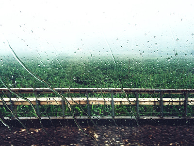 lluvia, la ventana de, maderas