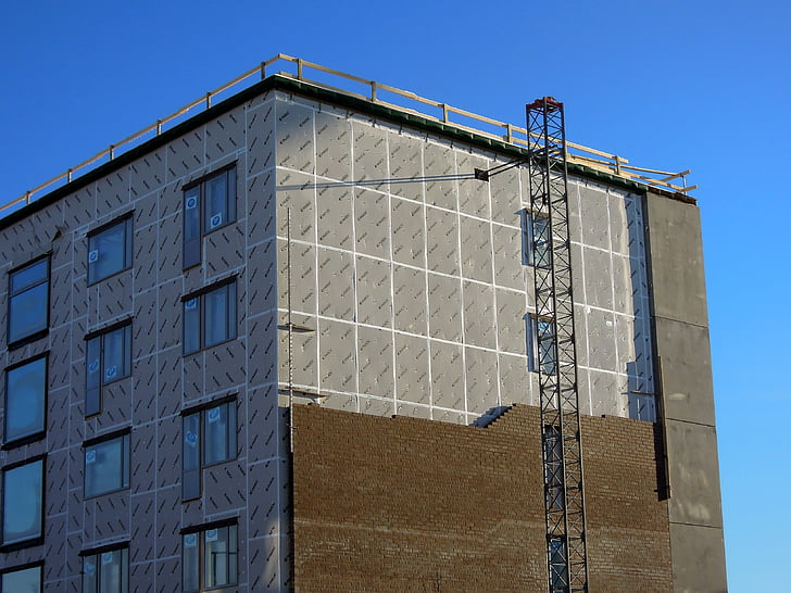 sito in costruzione, blocco di appartamenti, Finlandese, Windows, alta, Vantaa, per costruire un
