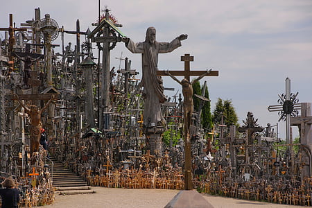 Lituanie, montagne de la Croix, croisements, Memorial, Dieu, religion, Metal