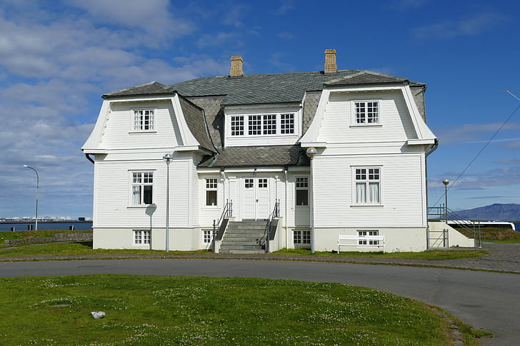 Reykjavík, höfdihaus, politiky, historicky, fasáda, mesto, kapitál