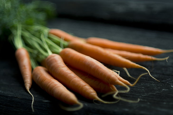 carottes, gros plan, alimentaire, frais, en bonne santé, orange, RAW
