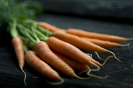 gulerødder, close-up, mad, frisk, sund, orange, rå