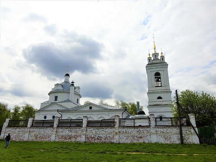 konstantinovo, yesenin, church, temple, architecture, sky, at home