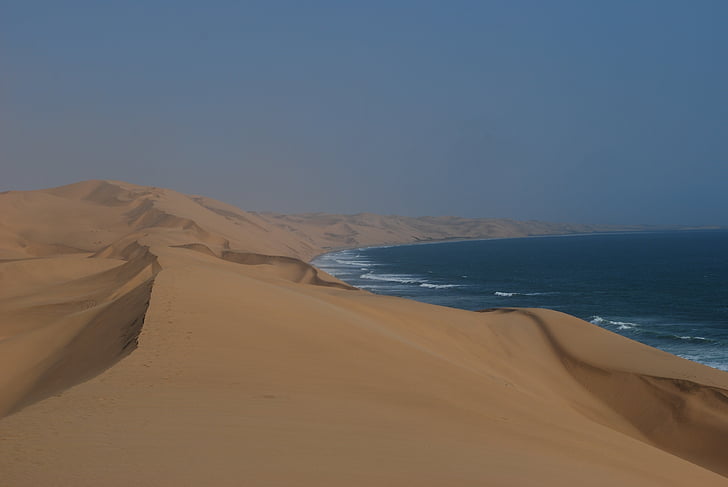 zee, woestijn, Sesriem, Namibië, Duin, landschap, zand