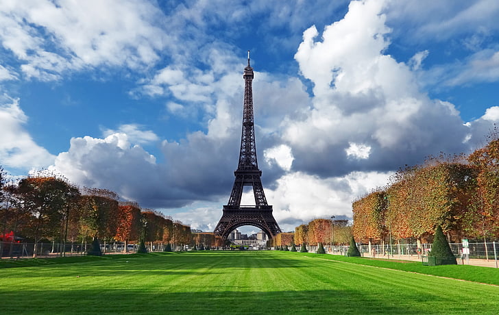 torony, Franciaország, Párizs, építészet, fű, beépített szerkezet, utazási célpontok