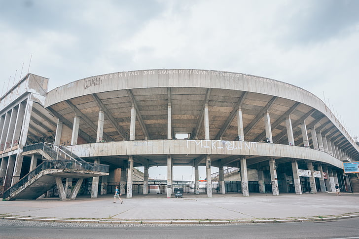 Arhitektonski, fotografije, siva, beton, zgrada, nebo, arhitektura