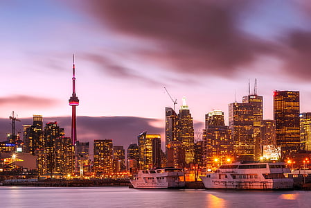 Торонто, Канада, град, градски, Skyline, градски пейзаж, небе