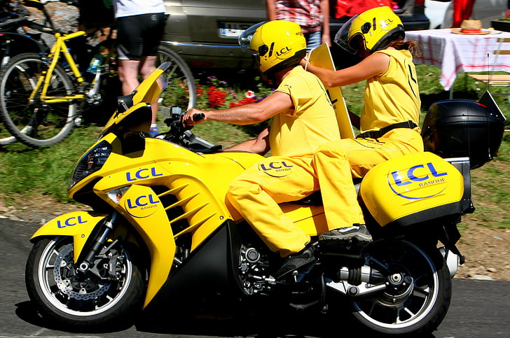 오토바이, 노란색, 오토바이, 자전거, 전송, 모터, 라 이드