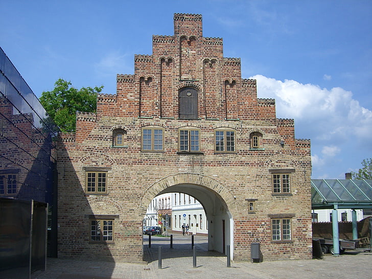 Flensburg, Nordertor, porta della città, Phänomenta, centro storico, Germania