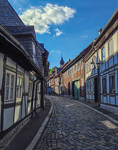 giàn, fachwerkhäuser, cobblestones, Goslar, thành phố, nhựa, bang Niedersachsen