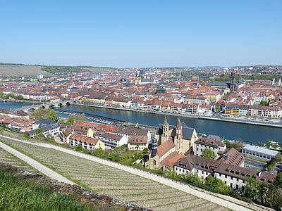 Würzburg, Bavaria, Švajčiarske Franky, historicky, staré mesto, Architektúra, Zobrazenie