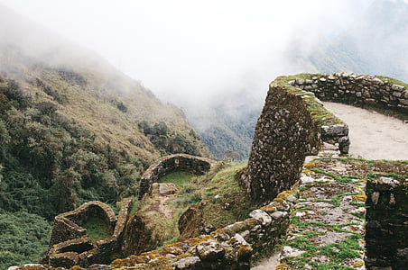 Machu, Picchu, landschap, toeristische, ter plaatse, Peru, toeristische plek