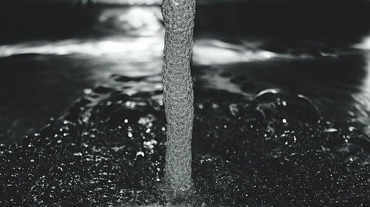 black-and-white, pouring, splash, water, drop, nature, wet