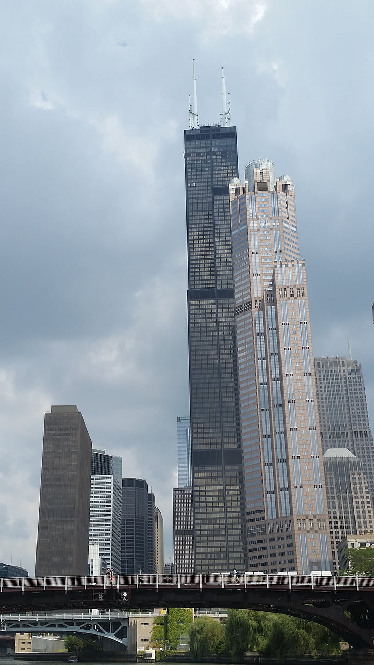 Chicago, Sears tower, Wieża, Miasto, Illinois, Skyline, Architektura