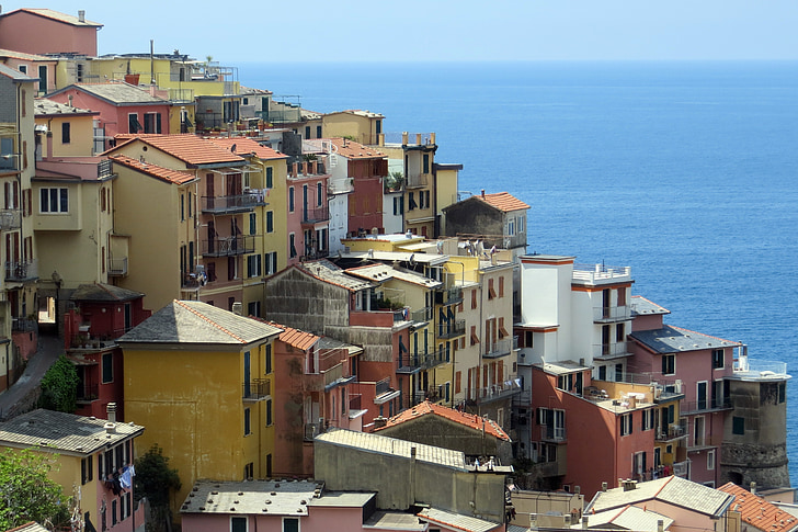 Italië, Riviera, kust, stad, schilderachtige, Middellandse Zee, het platform