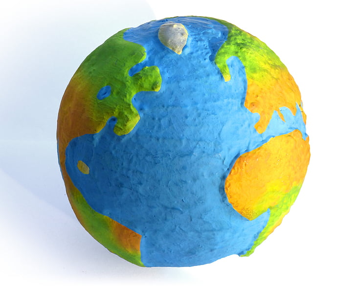 globe, paper mache, craft, planet