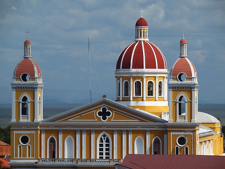 nicaragua, cathedral, granada, central america, dome, religion, architecture