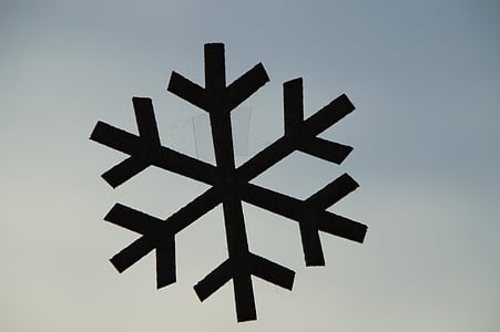 copo de nieve, Deco, decoración, invierno, atascado en, escama, cielo