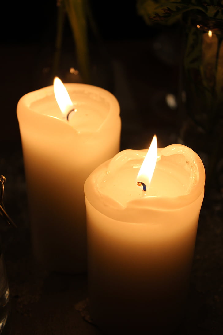 žvakė, šviesos, liepsna, Kalėdos, apšvietimas, tamsus, vaškinės žvakės