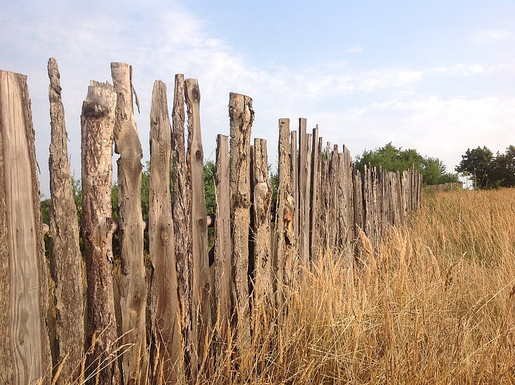 the fence, fencing, wooden, sky, landscape