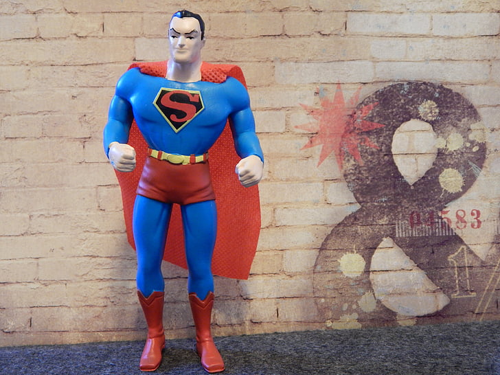 Superman, superbohater, Zabawka, bohater, człowiek, kostium, kreskówki