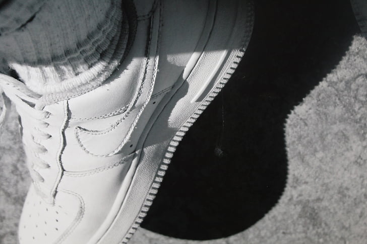 sabates, blanc i negre, Nike, imatge, sabata