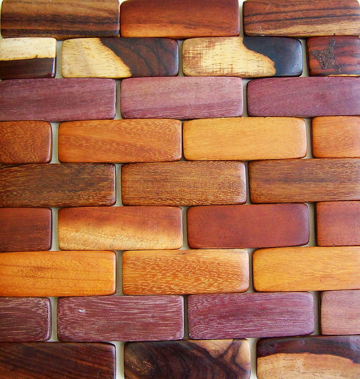wall, bricks, wooden bricks, wood elements, works
