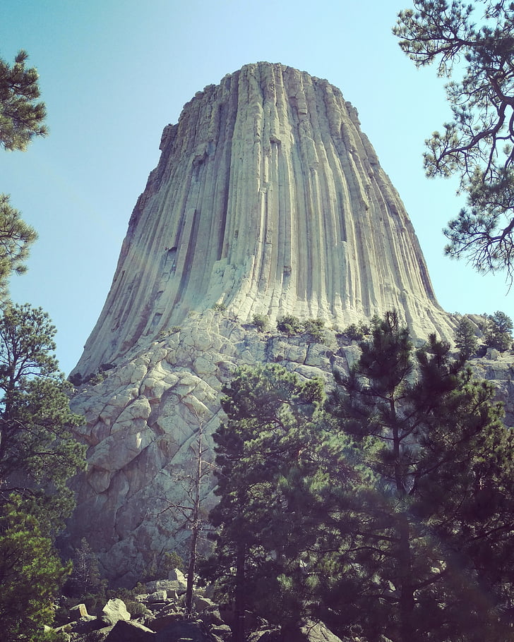 devil's tower, monument, rock, national, tower, nature, travel