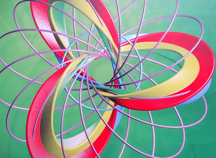 spiral, 3-fold, spoler, farge, abstrakt, mønster