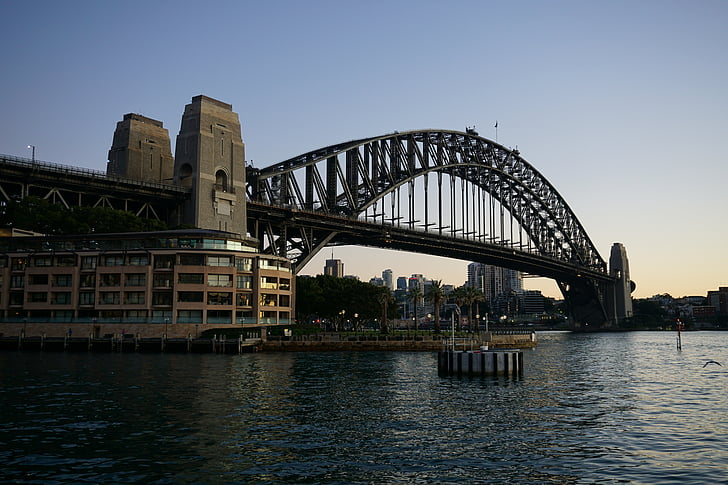 Sydney, Harbour bridge, tidlig, Australia, byen, landemerke, berømte