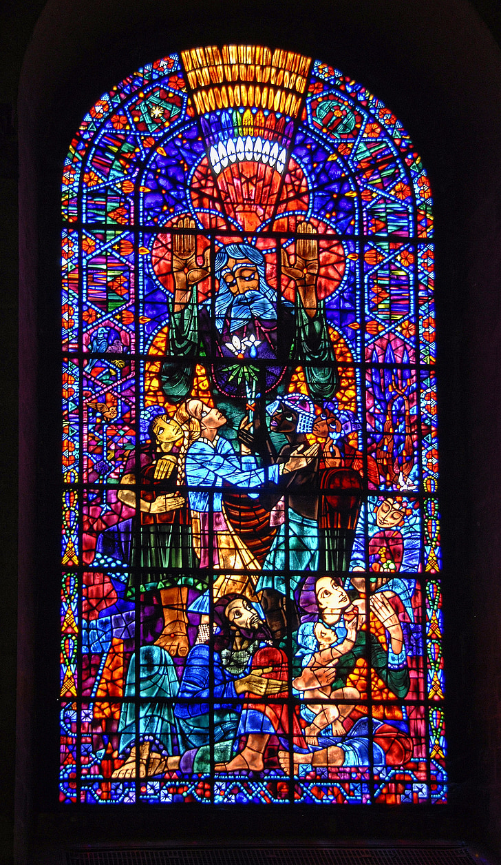 Canterbury, Katedrála, kostel, Anglie, Anglican, barevné sklo, okno