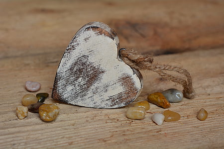 heart, dekoherz, wooden heart, stones, wood, decoration, deco