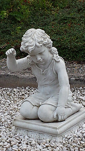 Skulptur, Kind, Friedhof, Statue, Junge, kniend